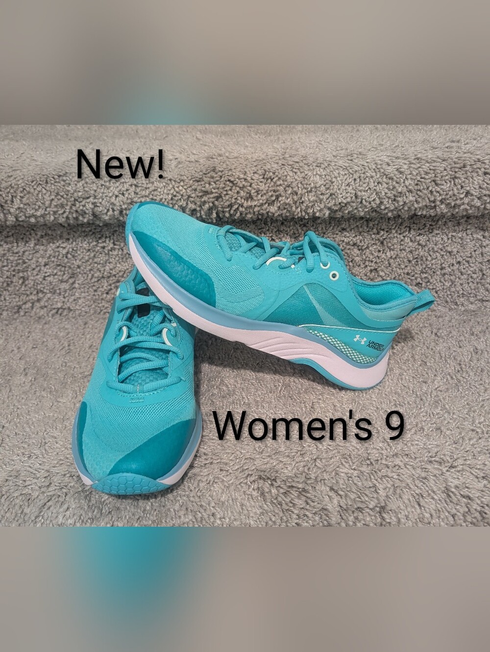 New! women's 9 Under Armour hovr running shoes turquoise athletic footwear